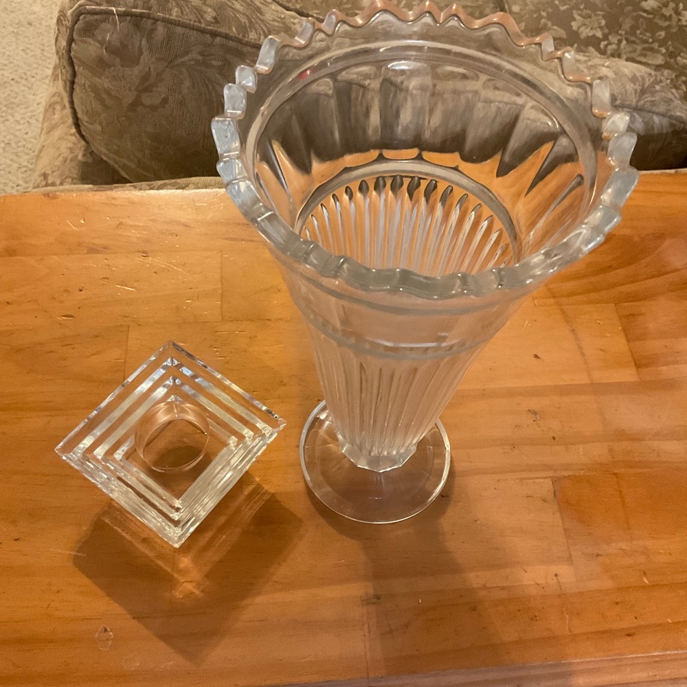 Shanon Glass Large Vase and Candle Holder
